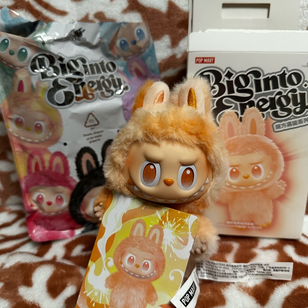 100% Authentic POP MART Big into Energy Labubu- Confirmed HAPPINESS